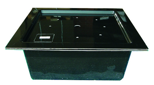 Fountain basin as a water reservoir for garden fountains and water features